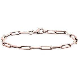 Rose Gold Paperclip Link Charm Bracelet