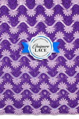 Sequence Guipure Lace - SGPL107 - Lilac & Purple