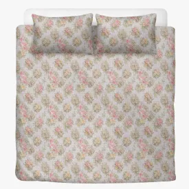 Vampire Art 3-Piece Retro Polyester Bedding Set - Cottagecore Pale Blue Floral Gingham