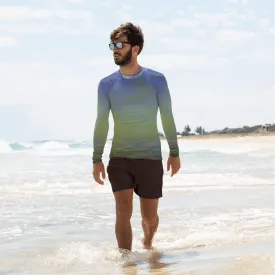 Vibrant Green Abstract Men's Rash Guard - Perfect Gift for Him